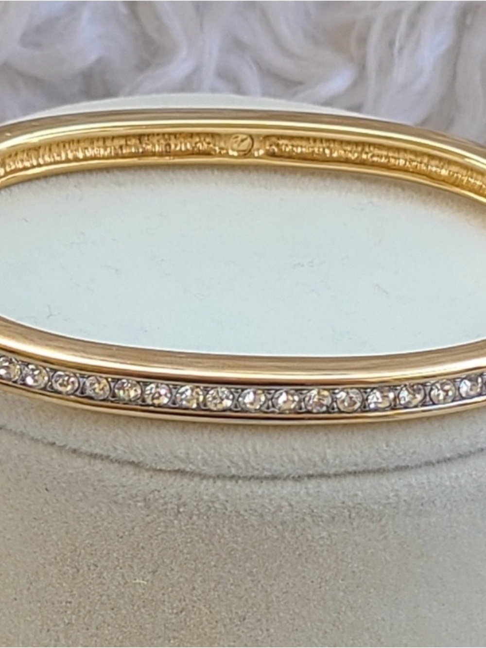 Swarovski Signature Swan Logo Hinged Bangle